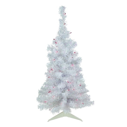 3Ft Pre-Lit White Rockport Pine Artificial Christmas Tree, Purple Lights By Northlight | 3 ft | Michaels®